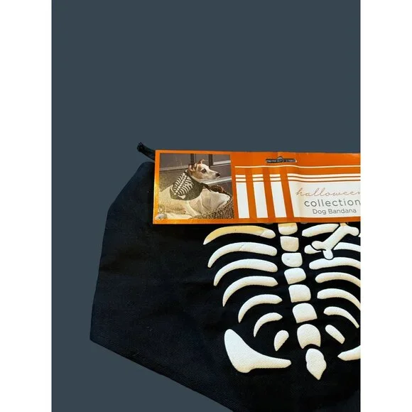 Kirkland's Halloween Collection Dog Bandana With Skeleton Print M/L - Picture 6 of 10